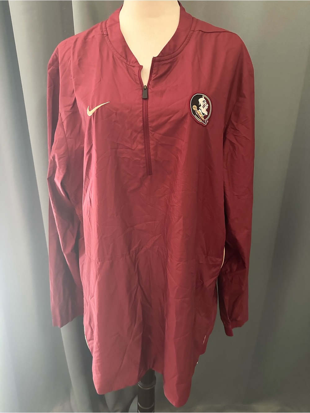 Nike Florida State Seminoles FSU Rain Jacket Pullover Mens XL Garnet NCAA